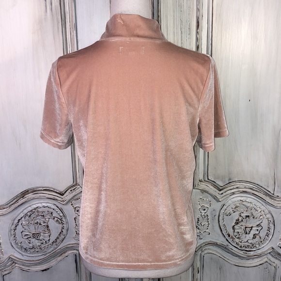 MADEWELL Soft Dusty Blush Mock Turtleneck Short Sleeve Valor Pullover Top Size S - Picture 8 of 9